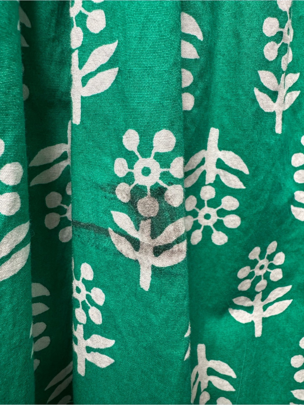 J. Crew Factory Block-Print Puff-Sleeve Midi Dress Emerald Beryl 10 - Picture 6 of 16